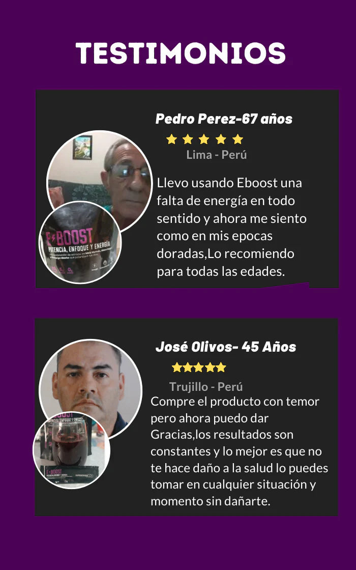 E-BOOST VIGORIZANTE NATURAL " TU AMIGUITO NO ESTARA CANSADO "