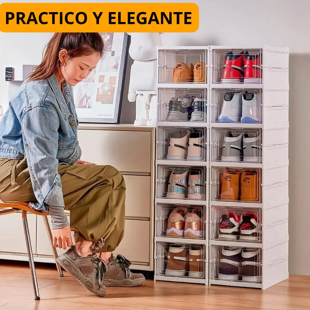 Zapatera Plegable Acrílica de 6 Niveles PREMIUM