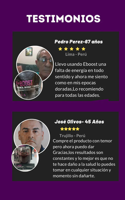 E-BOOST VIGORIZANTE NATURAL " TU AMIGUITO NO ESTARA CANSADO "