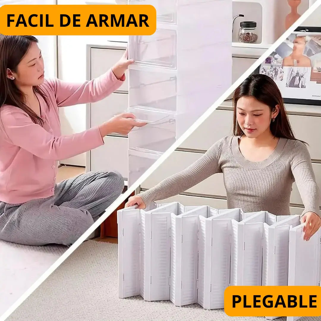 Zapatera Plegable Acrílica de 6 Niveles PREMIUM