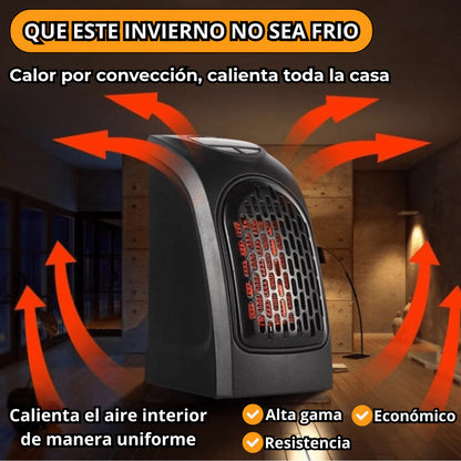 Calefactor Portátil PREMIUM de 800W con Control Remoto y 2 Niveles de Temperatura